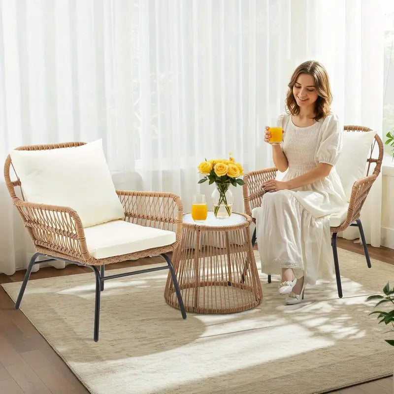 3-Piece Wicker Patio Set