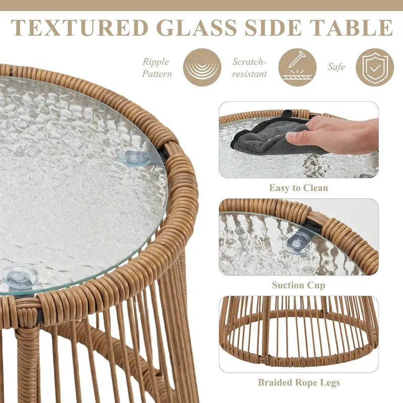 3-Piece Wicker Patio Set